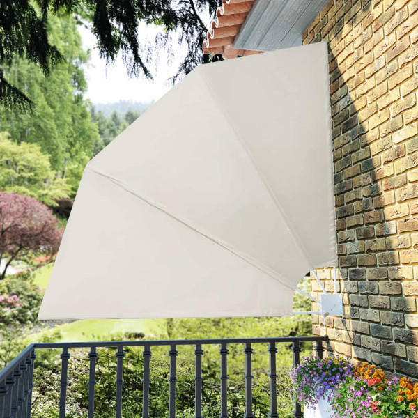 Toldo lateral plegable de balcón color crema 210x210 cm D