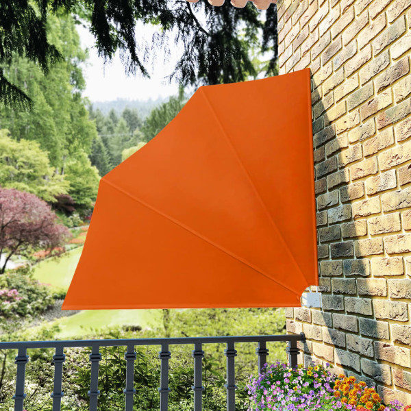 Toldo lateral plegable de balcón color terracota 140x140 cm D