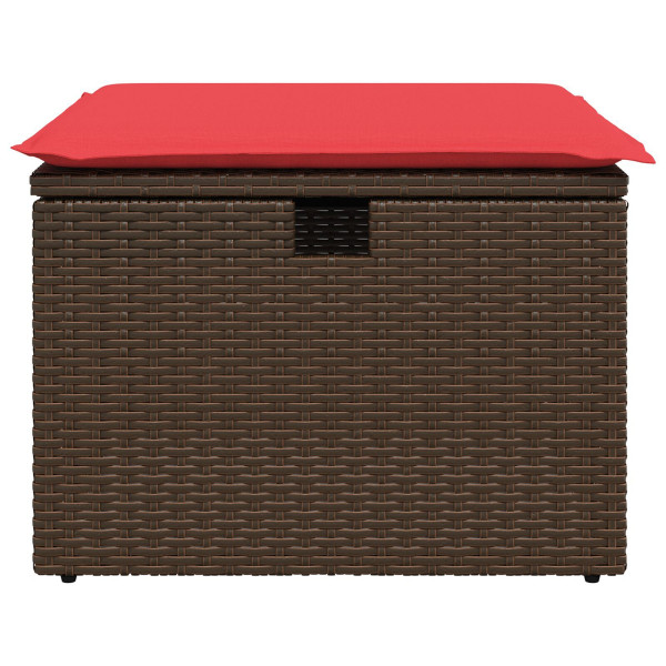 Banco de jardim com almofada marrom 55x55x37 cm vime sintético M 4