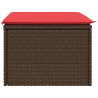 Banco de jardim com almofada marrom 55x55x37 cm vime sintético 5