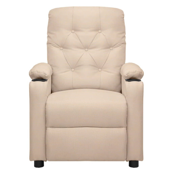 Sillón reclinable eléctrico de tela crema M 3