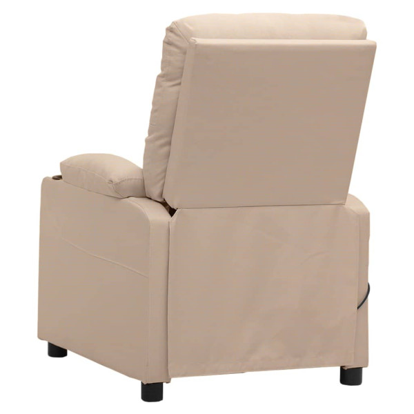 Sillón reclinable eléctrico de tela crema M 5