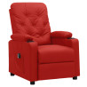 Sillón reclinable eléctrico de cuero sintético rojo tinto 2