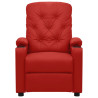 Sillón reclinable eléctrico de cuero sintético rojo tinto 3