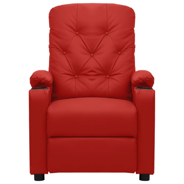 Sillón de masaje eléctrico cuero sintético rojo tinto M 3