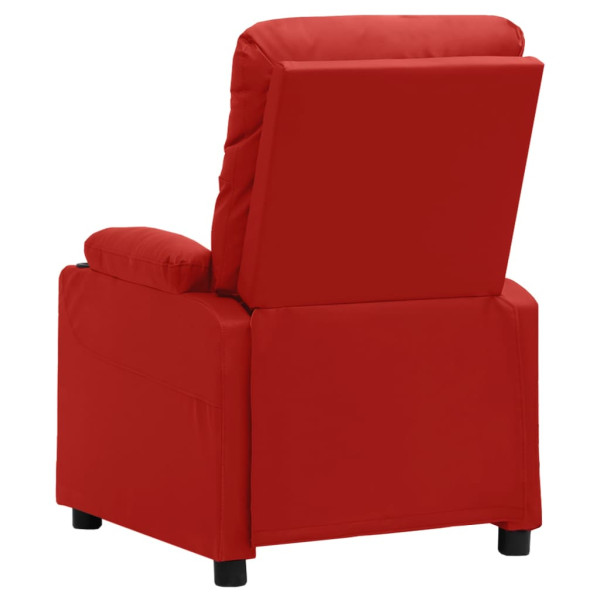 Sillón de masaje eléctrico cuero sintético rojo tinto M 5