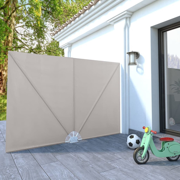 Toldo lateral plegable terraza color crema 240x160 cm D