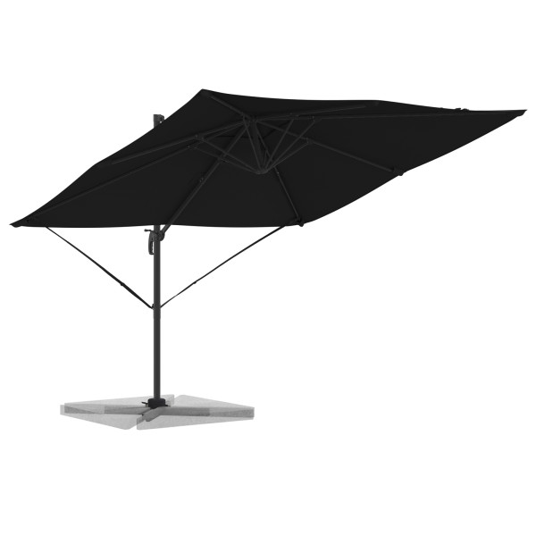 Guarda-Sol Cantilever Roma Preto 286x285x265 cm em Alumínio M 3