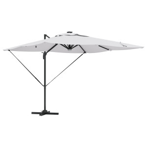 Sombrilla Cantilever Roma con LEDs Arena 286x285x270 cm Aluminio H