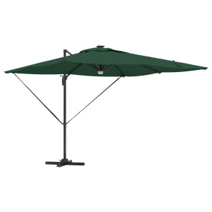 Parasol Cantilever Roma con LEDs Verde 286x285x270 cm Aluminio H