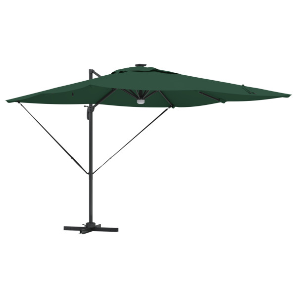Parasol Cantilever Roma com LEDs Verde 286x285x270 cm - Alumínio M 2