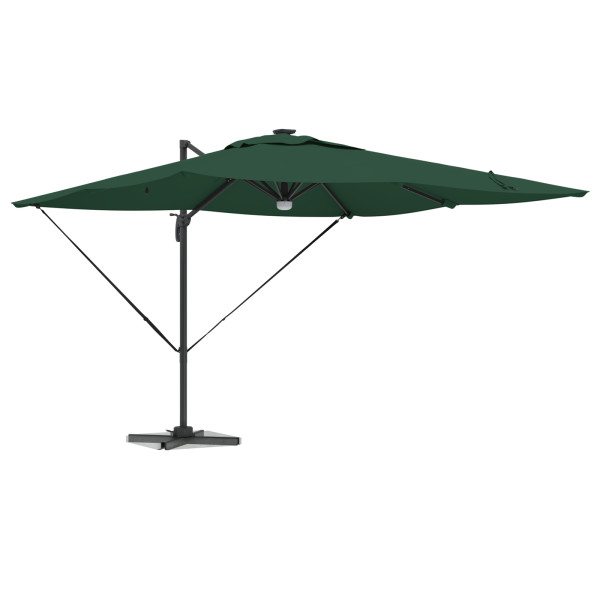Parasol Cantilever Roma con LEDs Verde 286x285x270 cm Aluminio M 3