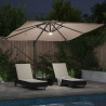Guarda-sol Cantilever Roma com LEDs em Taupe 286x285x270 cm Alumínio 5
