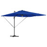 Sombrinha Cantilever Roma com LEDs Azul Céu 286x285x270 cm em Alumínio 4