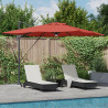 Parasol Cantilever Roma con LEDs Terracota 286x285x270 cm Aluminio 1