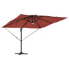 Parasol Cantilever Roma da com LEDs Terracota 286 x 285 x 270 cm em Alumínio 5