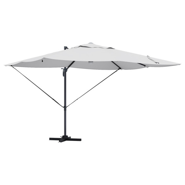 Guarda-Sol Cantilever Roma com LEDs na Cor Areia - 352x251x265 cm em Alumínio M 2