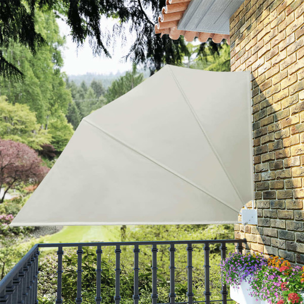 Toldo lateral plegable de balcón color crema 160x240 cm D