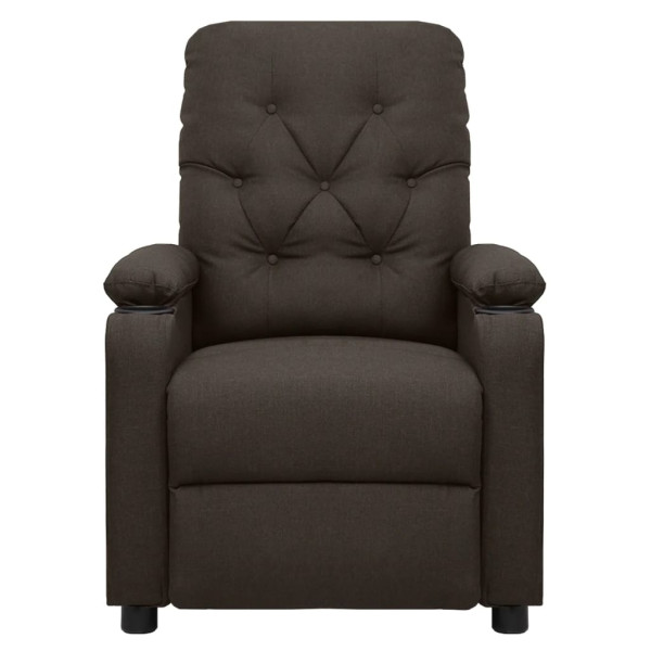 Poltrona de massagens elétrica tecido castanho-escuro M 3