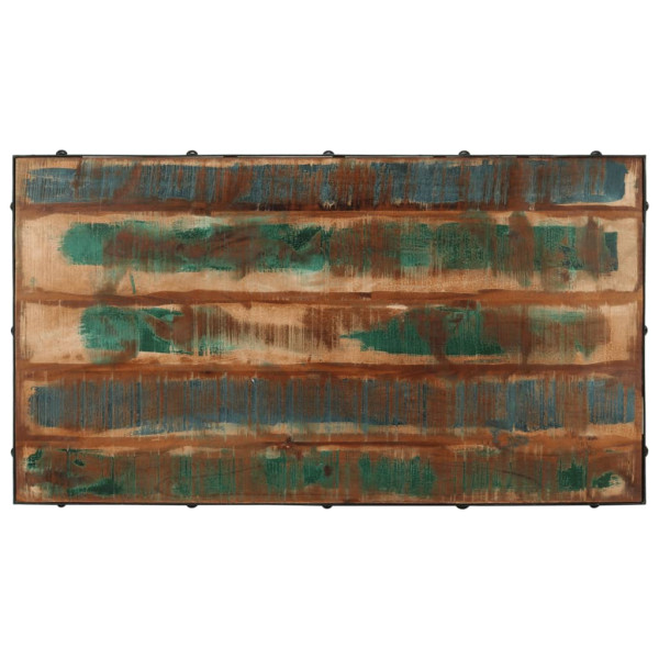 Mesa de centro c/ rodas 100x55x26 cm madeira recuperada maciça M 4