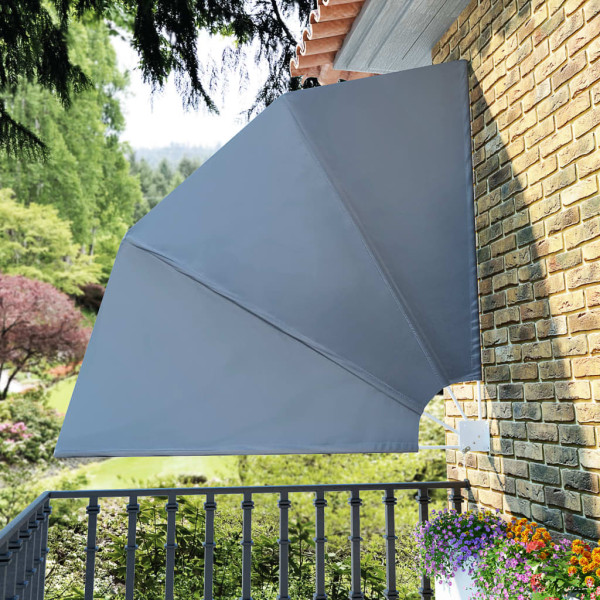Toldo lateral plegable de balcón gris 210x210 cm D