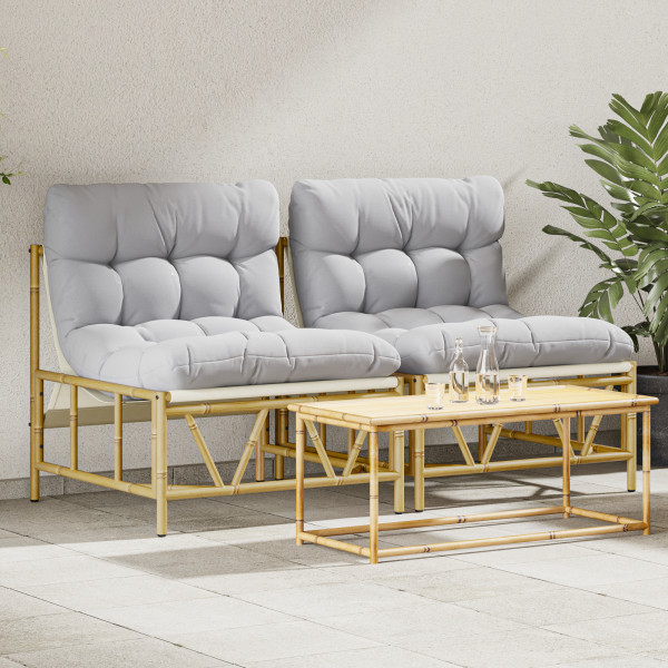 Sillas de Jardín para Relajarse 2 pcs con Cojín 60x80x71 cm Acero D