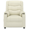 Sillón reclinable eléctrico de cuero sintético crema 4