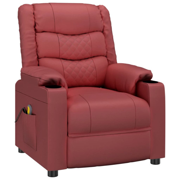 Sillón reclinable de cuero sintético rojo tinto M 2