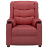 Sillón reclinable de cuero sintético rojo tinto 3