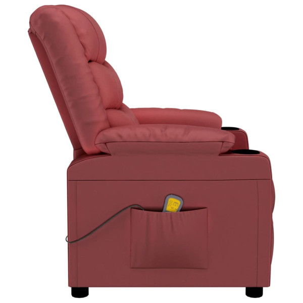 Sillón reclinable de cuero sintético rojo tinto M 4