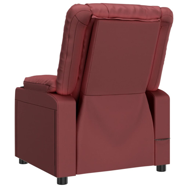 Sillón reclinable de cuero sintético rojo tinto M 5