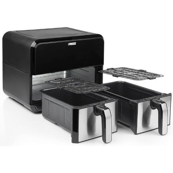 Freidora por aire / sin aceite princess double basket airfryer 182074/ 2400w/ capacidad 8l M 4