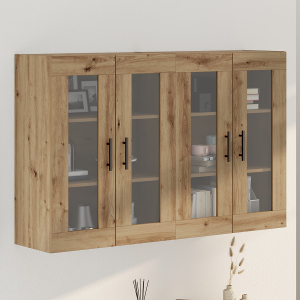 Gabinetes Montados en la Pared 2 pcs Roble Artesanal 69.5x34x90 cm Madera Tratada D