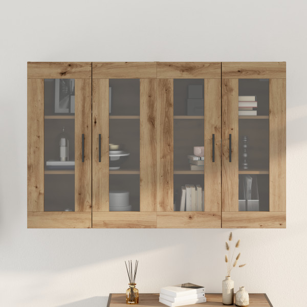 Gabinetes Montados en la Pared 2 pcs Roble Artesanal 69.5x34x90 cm Madera Tratada M 5