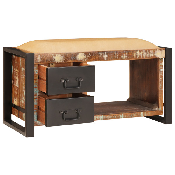 Banco de Almacenamiento Multicolor 80x35x40 cm de Madera Reciclada M 3