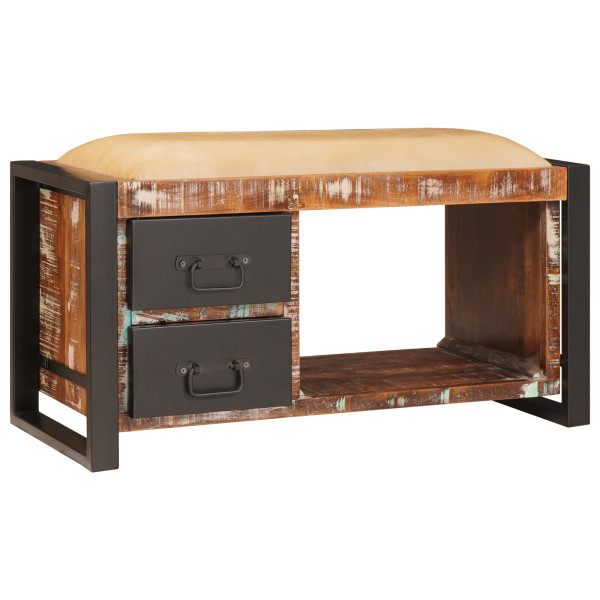 Banco de Almacenamiento Multicolor 80x35x40 cm de Madera Reciclada M 4