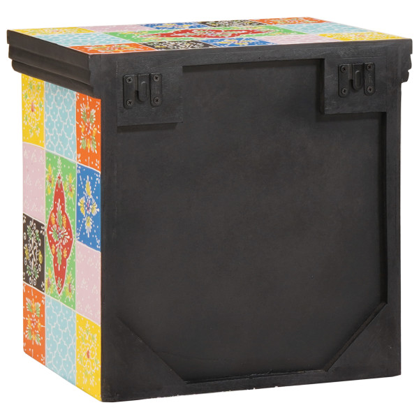 Cabinet de Noche Multicolor 40x30x40 cm Madera Sólida Mango M 5