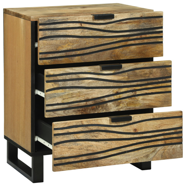 Cabinete de Noche 50x33x60 cm Madera Sólida Mango M 3
