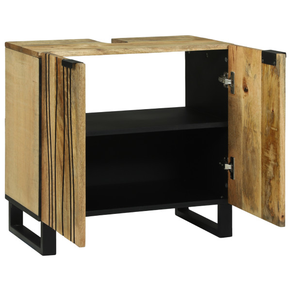 Gabinete de lavabo 62x33x58 cm de madera maciza de mango y madera contrachapada M 3