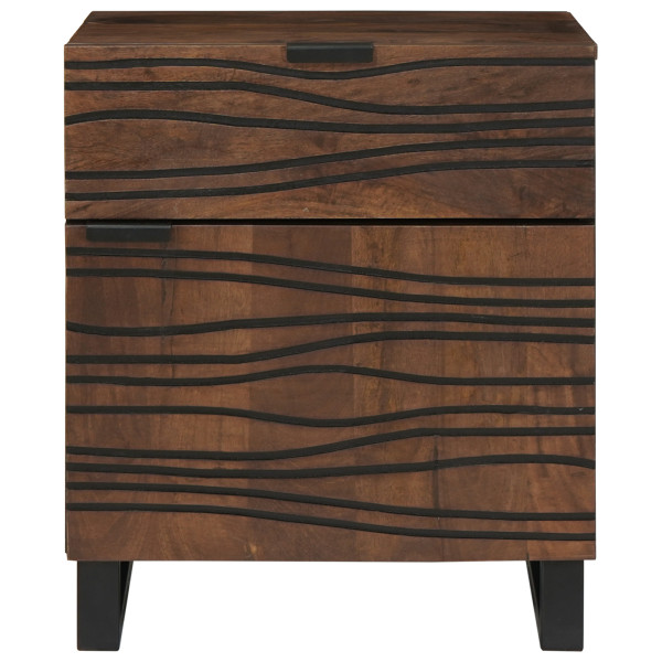 Armario de Noche 50x33x60 cm Madera Maciza Nogal M 4
