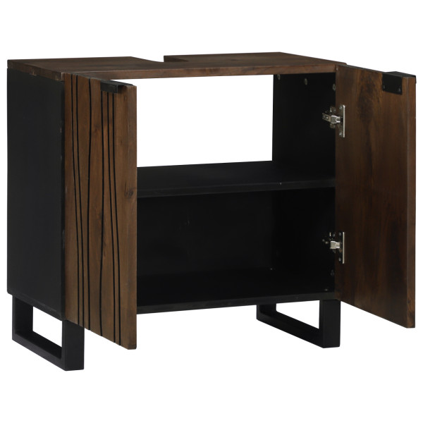 Cabinet de Lavabo Nogal Madera Maciza. Metal Mediano Elegante M 3