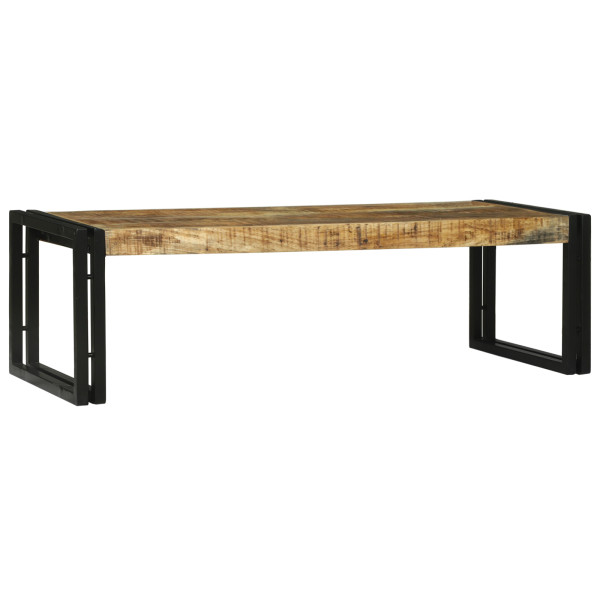 Juego de Dos Mesas de Café de Madera Maciza de Mango Rugosa M 3