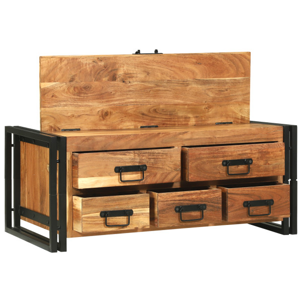 Mesa de Café 90x50x38 cm Madera Sólida de Acacia M 4