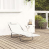 Tumbona plegable con reposacabezas Crema Textilene 4
