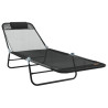 Tumbona plegable con reposacabezas Textileno negro 3