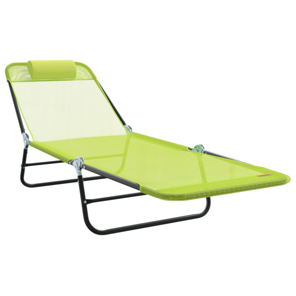 Tumbona Plegable con Reposacabezas Verde Textilene M 3