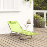 Tumbona Plegable con Reposacabezas Verde Textilene 4