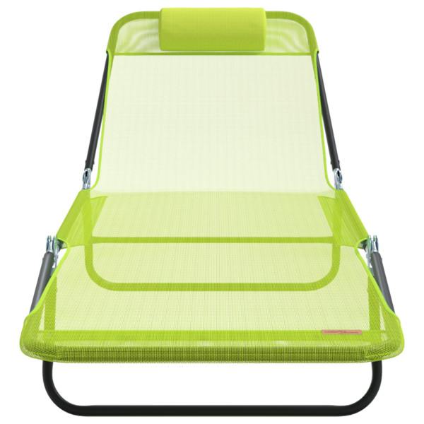Tumbona Plegable con Reposacabezas Verde Textilene M 5