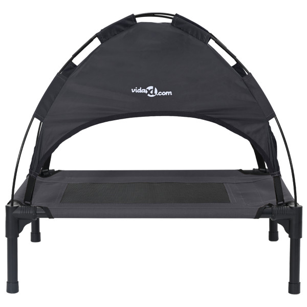 Cama Elevada para Cão Preto Tecido de Poliéster. Estrutura de Metal M 5