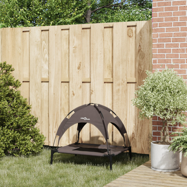 Cama elevada para perros Marrón Metal 76 x 62 x 70.5 cm Plegable M 4